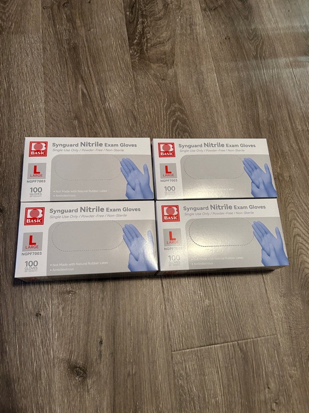 Synguard Blue Nitrile Exam Gloves - Large, 100 ct (Box).      4/$20